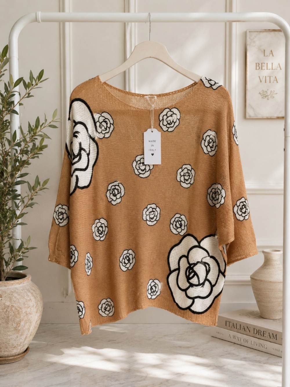 SM237 | Made in Italy Floral Lightweight Sweater